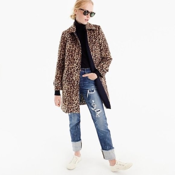 J. Crew Jackets & Blazers - J. Crew Snow Leopard Topcoat NWT